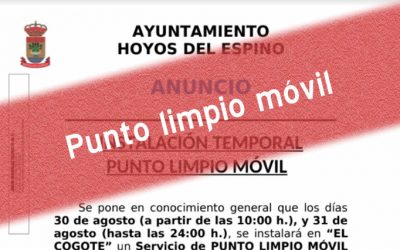 Punto Limpio Móvil 30 y 31 de agosto
