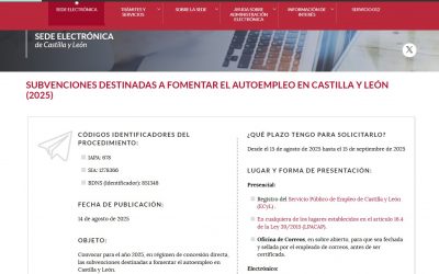 Subvenciones destinadas a fomentar el autoempleo en CyL