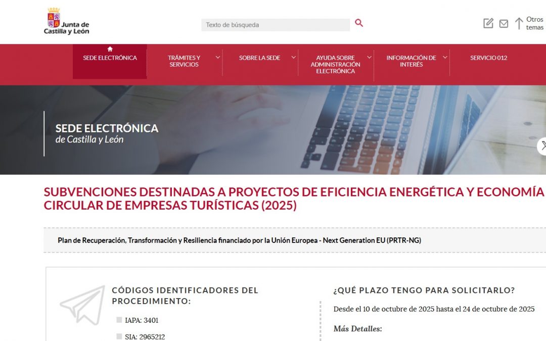 Subvenciones destinadas a proyectos de eficiencia energética y economía circular de empresas turísticas