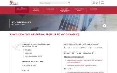 Subvenciones destinadas al alquiler de vivienda (2025)