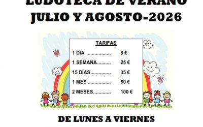 Ludoteca verano 2026 desde 1º de infantil hasta 6º de primaria